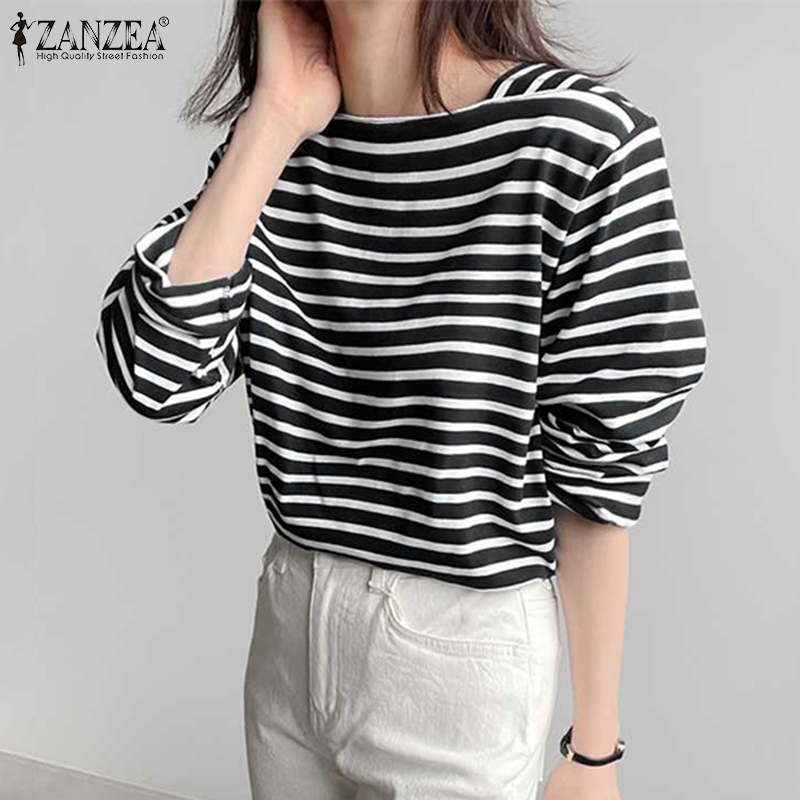 ZANZEA%20Korean%20Style%20Womens%20New%20Fashion%20Striped%20Printed%20Top%20Shirt%20Square%20Neck%20Long%20Sleeve%20Blouse%20-%20Image%206