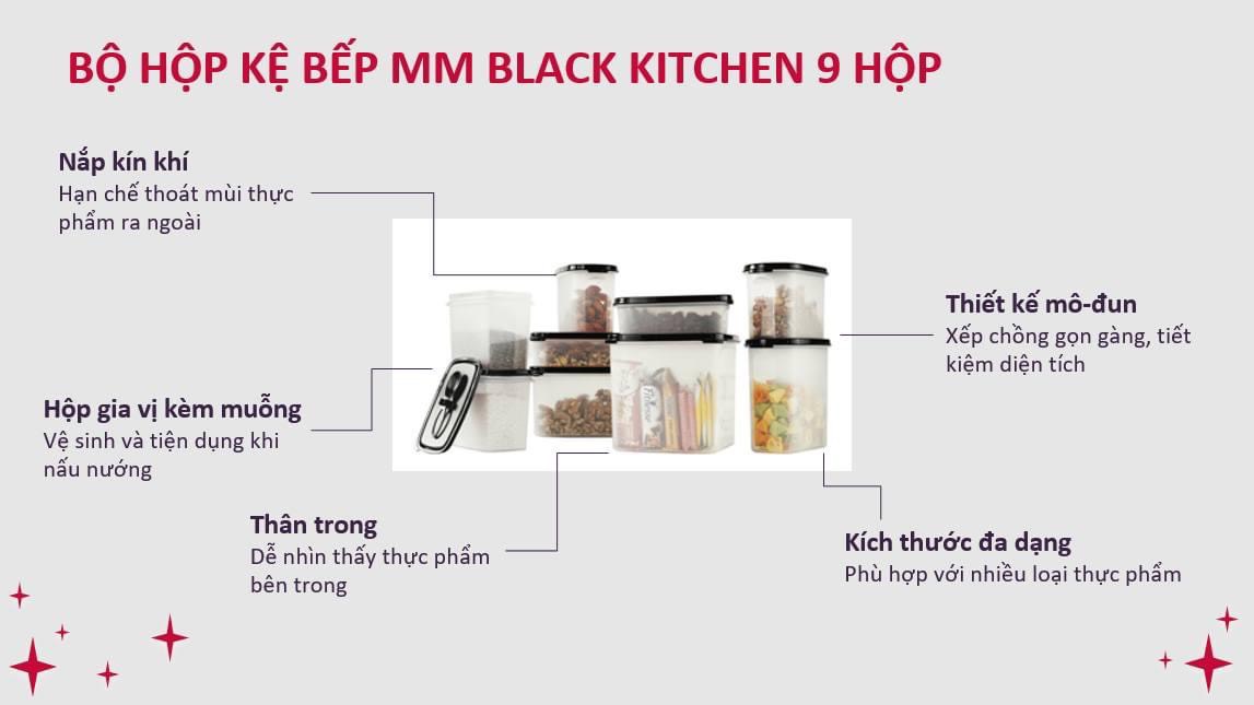 Bộ hộp kệ bếp Modular Mate Black Kitchen (Set 9)