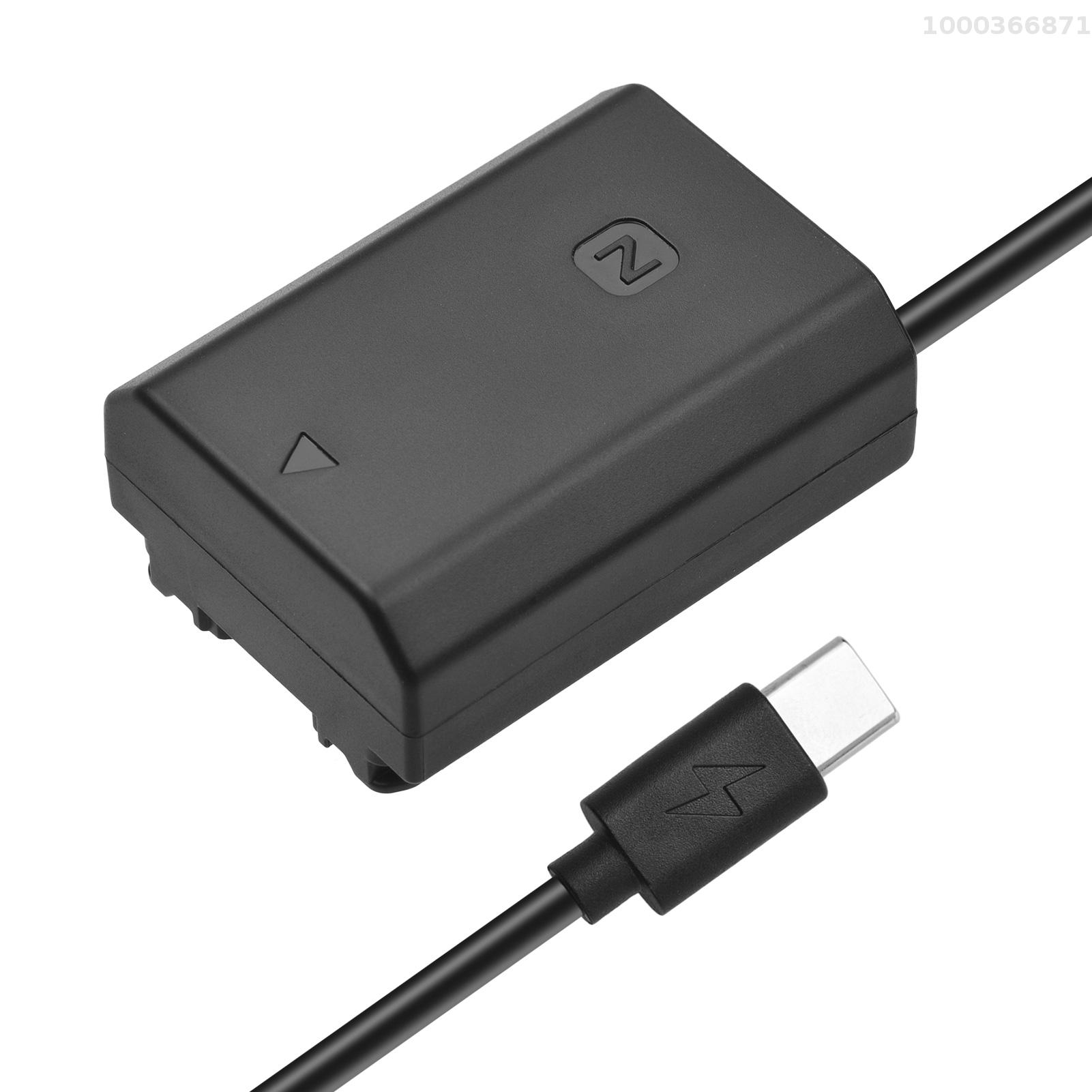 Andoer NP-FZ100 Dummy USB-C Bộ chuyển đổi khớp nối Với loại USB C Mùa Xuân Điện thay thế cáp Cho Alpha A6600 A7C A7III A7Siii A7Riii A7RiV A9 A9II A9R A9S Máy Ảnh