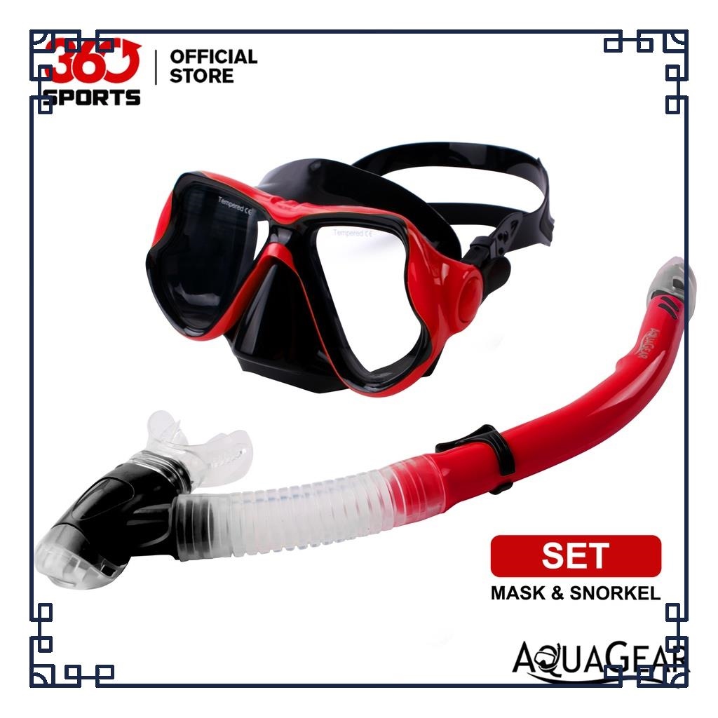 Aquagear M22S04 Premium Swimming Mask Snorkel Set Lazada PH