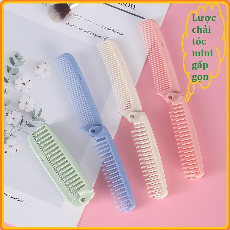 Lược Chải Tóc Lúa Mạch Gấp Gọn, Lược Chải Tóc Bỏ Túi Tiện Lợi