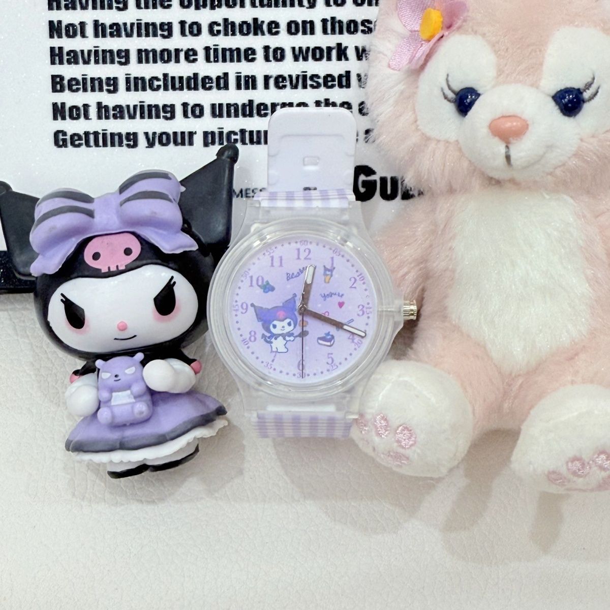 【Factory Store】Grid Hello Kitty卡通儿童手表 - Sanrio小学生石英表,适合男孩和女孩,作为儿童礼物.