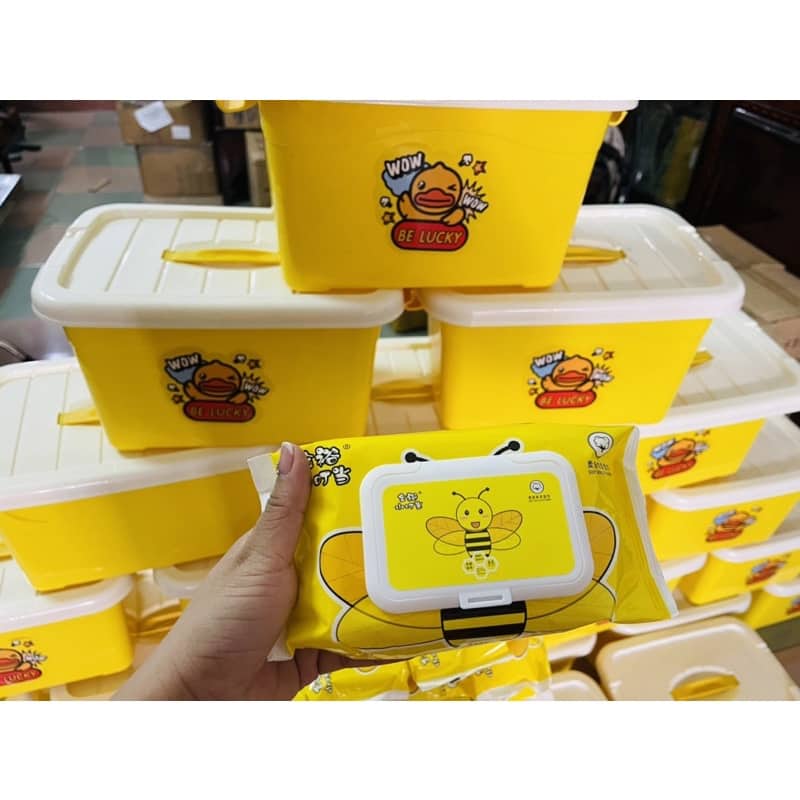 KHĂN GIẤY ƯỚT VỊT VÀNG (THÙNG 10 GÓI )