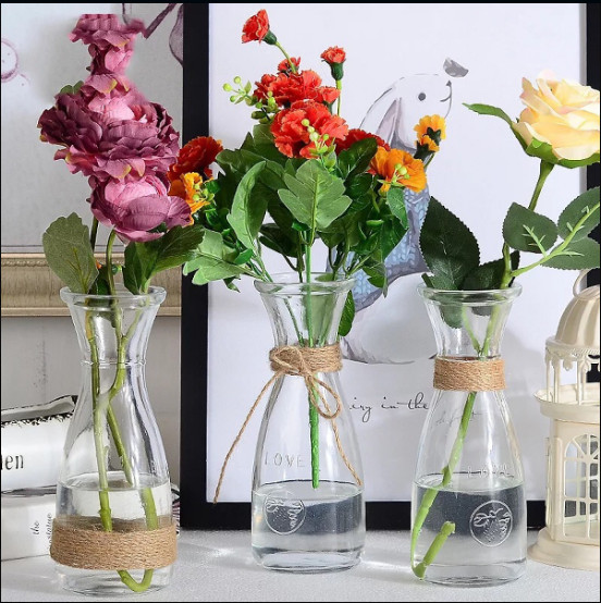 [HÀNG CHẤT LƯỢNG] Bình Hoa Thủy Tinh Eo Trang Trí  350ml 500ml