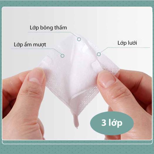 Bông Tẩy Trang 3 Lớp 100% Cotton Pads 222 Miếng
