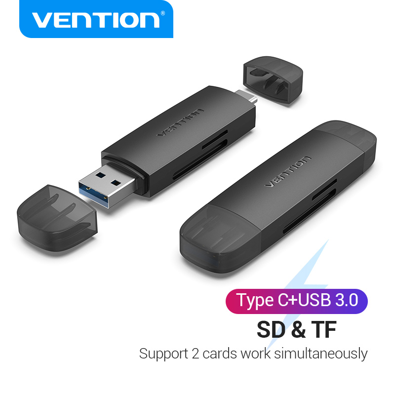 Vention Card Reader USB Memory SD Card Reader Type C USB 3.0 to SD TF ...