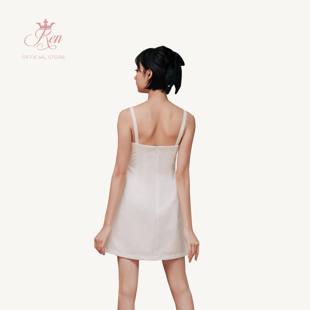 REN BY TEE - Đầm Hai Dây Nơ Ngực Đính Hạt