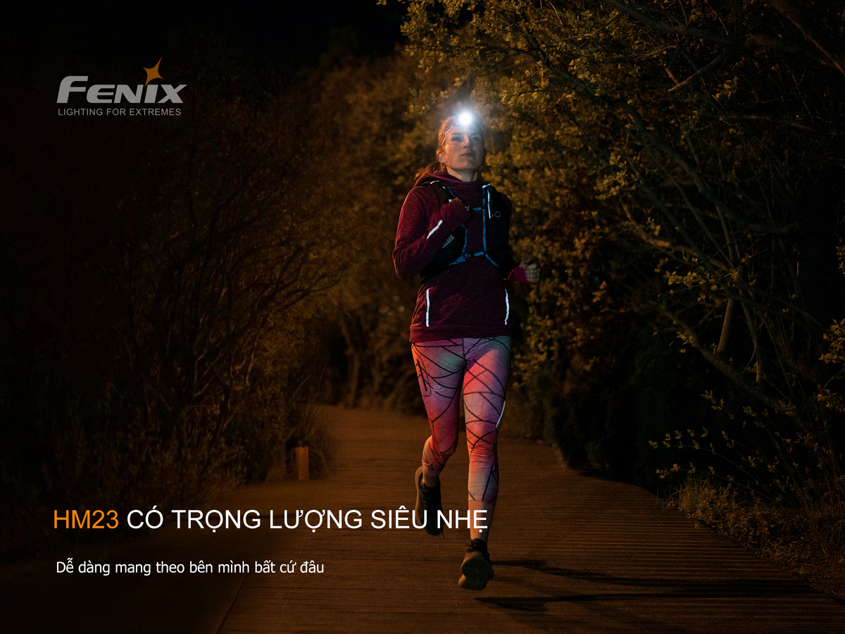 Đèn pin đội đầu, đeo trán Fenix HM23