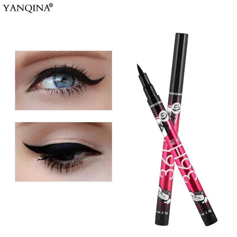 Aweisuan Hot Sale 12pcs/set YANQINA Lasting 36H Liquid Eyeliner Pencil Waterproof Black Easywear Eye Liner Pen Cosmetic wholesale makeup eyeliner. 