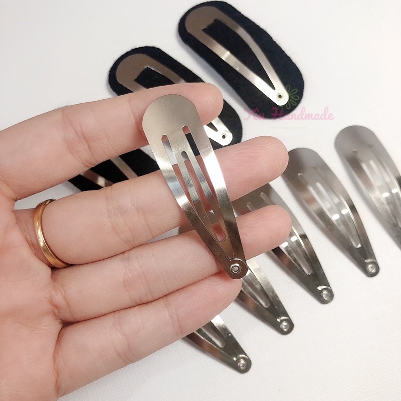 [Ảnh thật] Phôi kẹp tóc giọt nước làm handmade, kẹp tóc trơn Lazada