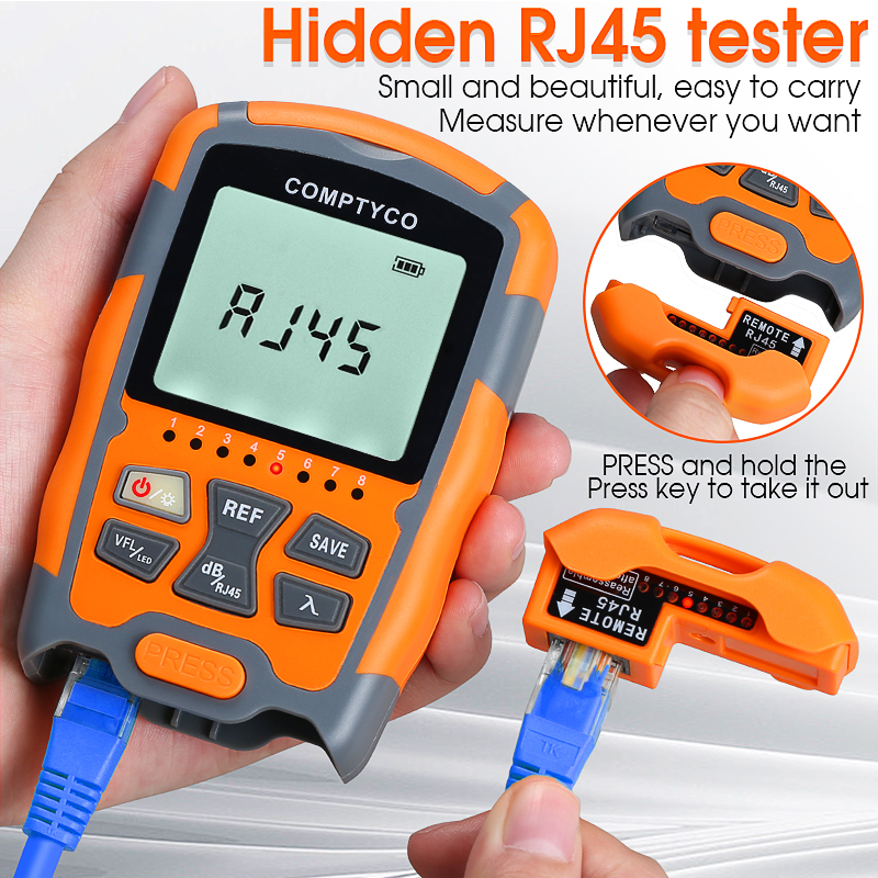 COMPTYCO AUA-M50 Mini 4 in 1 Multifunction Optical Power Meter Visual Fault Locator Network Cable Test optical fiber tester