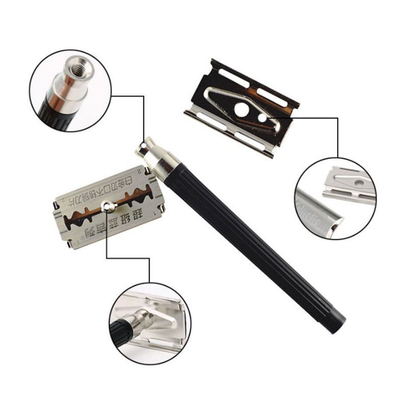 New Shaving Razor For Men 1 Holder With Blade Classic Safety Razor Shave Beard. 