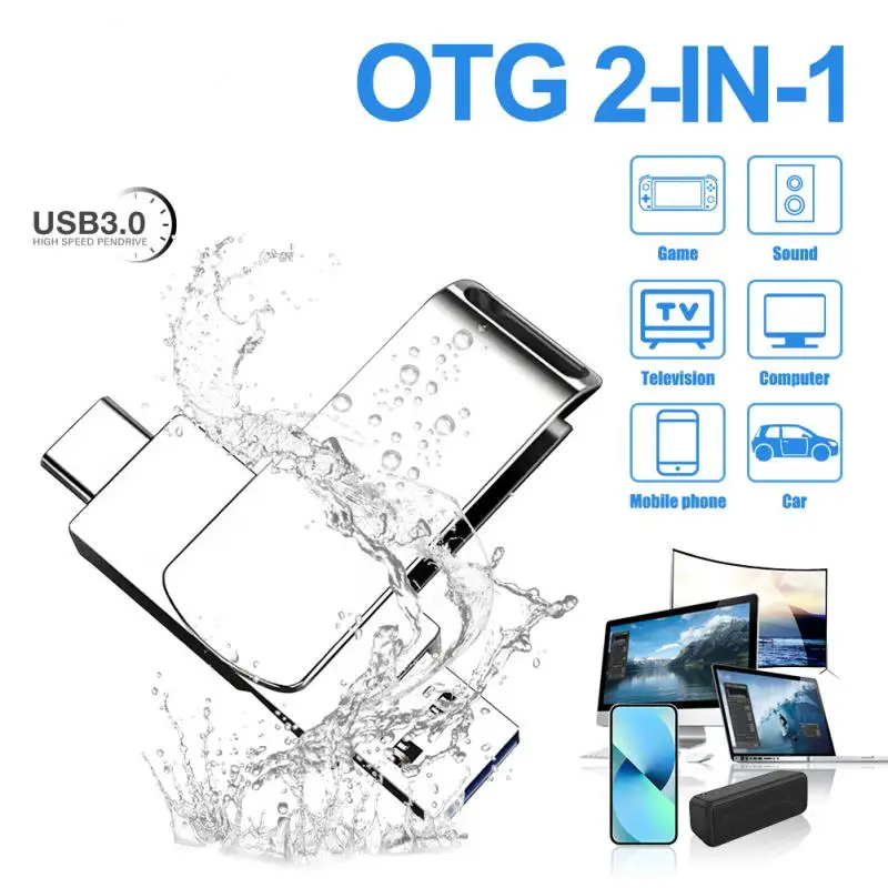16TB USB 3.0 Flash High Capacity Drives Pendrive 4TB 8TB Usb Drive Portable SSD Memoria Usb Waterproof Flash Disk TYPE-C Adapte.