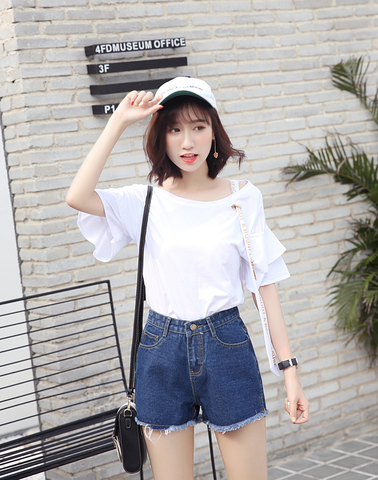 Quần short jean nữ  lưng cao , co giãn