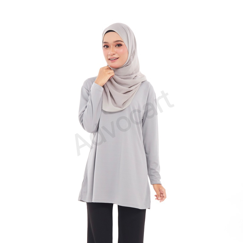 ADVO Microfiber Premium Jersey Blouse Dress T shirt Jersi Muslimah Perempuan Women Bu Sukan. 