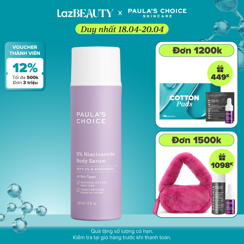 Tinh chất làm sáng và phục hồi da cơ thể Paula’s Choice 5% Niacinamide Body Serum 118ml 5810
