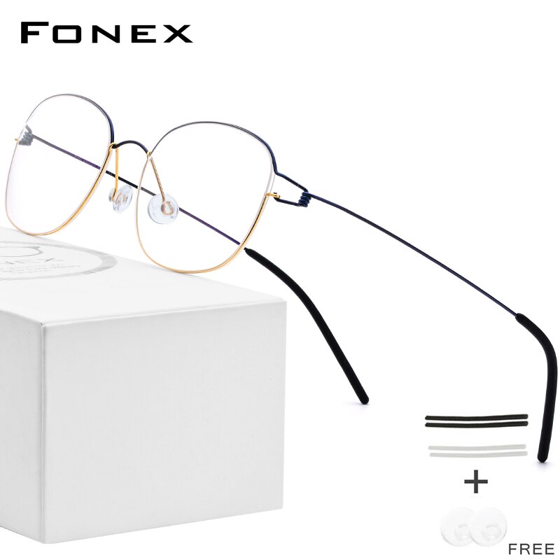 FONEX Titanium Alloy Glasses Frame Men Prescription Eyeglasses