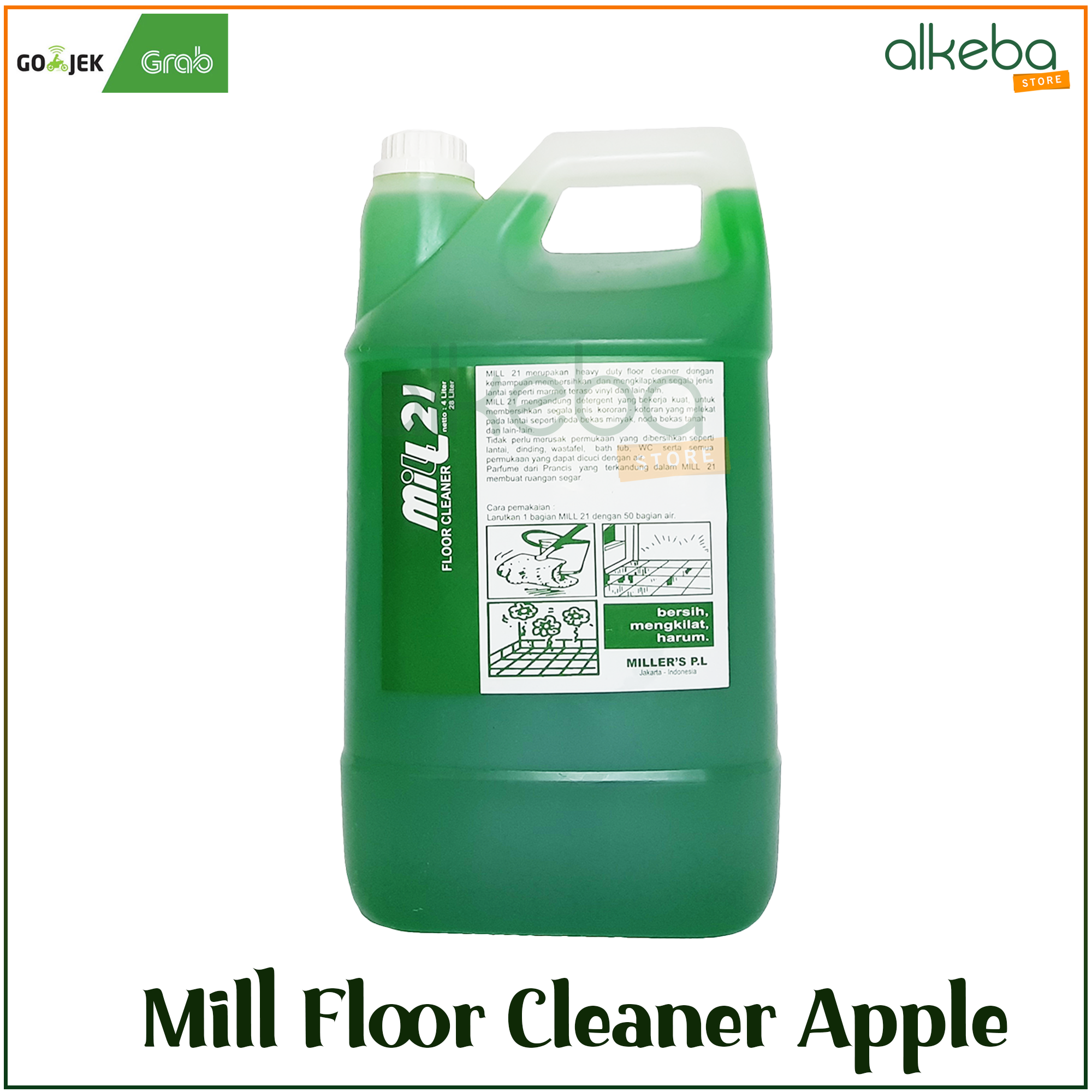 MILL 21 Floor Cleaner Apel Galon 4 Liter Sabun Pembersih Lantai