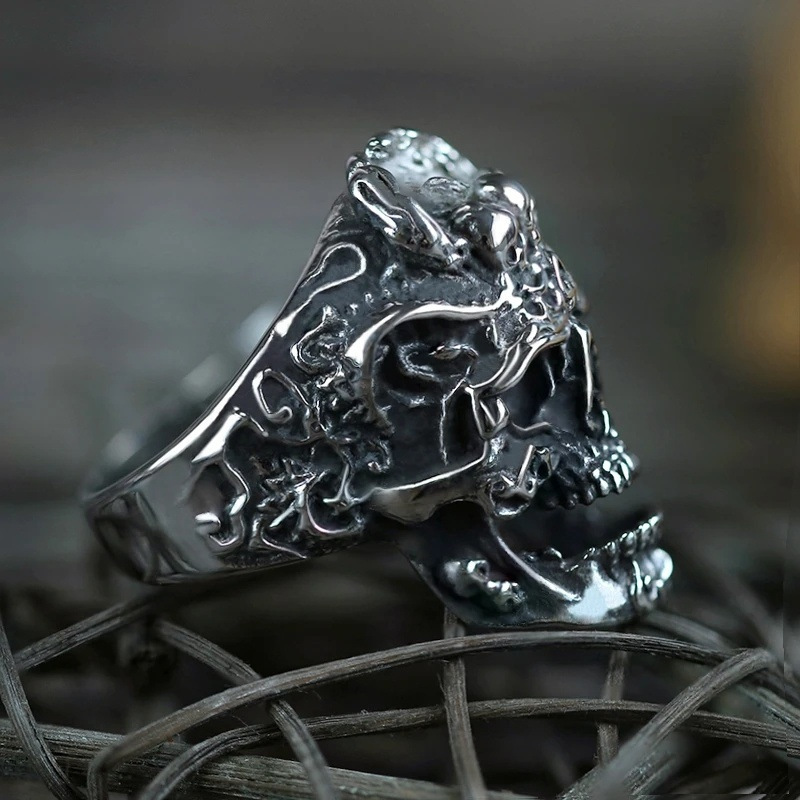 【Cheap】Wish Jewelry Skull Ring Men's Rock Gothic Punk Jewelry Ring Men ...