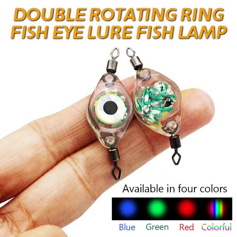 LED Fishing Bait Light Eye Shape Fishing Lure Light Waterproof Sensing Deep Drop For Seawater Freshwater Underwater High Bright.