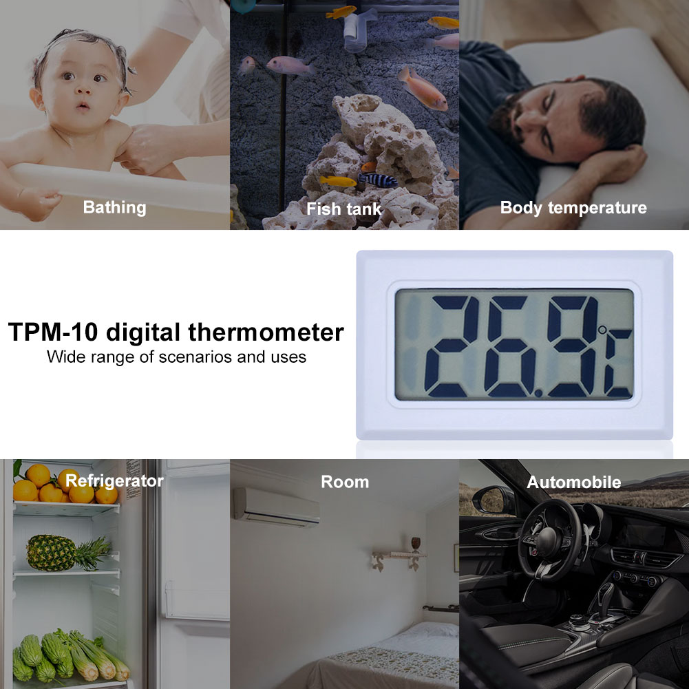 1/2m Tpm-10 Digital Waterproof Probe Temperature Meter Mini Portable For Fish Refrigerator. 