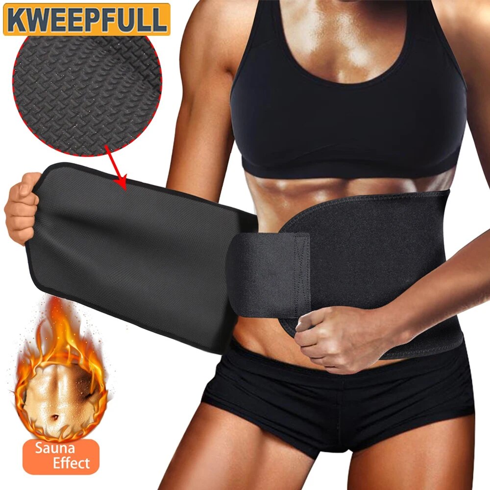 HOT%201Pcs%20Waist%20Trimmer%20Premium%20Exercise%20Workout%20Ab%20Belt%20for%20Women%20Men%20Adjustable%20Stomach%20Trainer%20Slim%20Body%20Sweat%20Wrap%20-%20Image%202