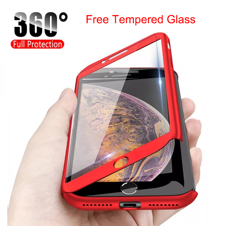 360 Full Cover Phone Case For iPhone 13 pro Max 12 pro max mini 8 6 6S 7 Plus 5 5s SE Protective Cover For iPhone 7 8 Plus 11 Pro XS MAX XR Case With Glass