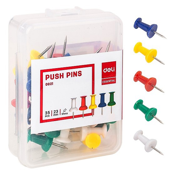 Đinh ghim bảng nỉ Deli nhiều màu 0021
