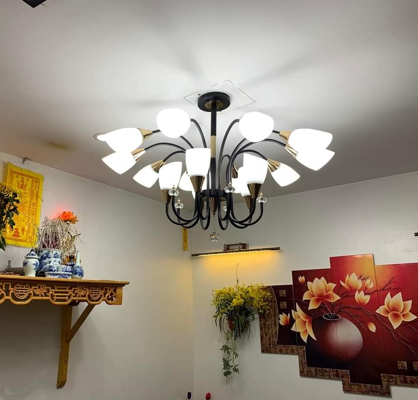 Đèn Chùm Hiện Đại 15 bóng (Tặng Kèm Bóng LED Cao Cấp)