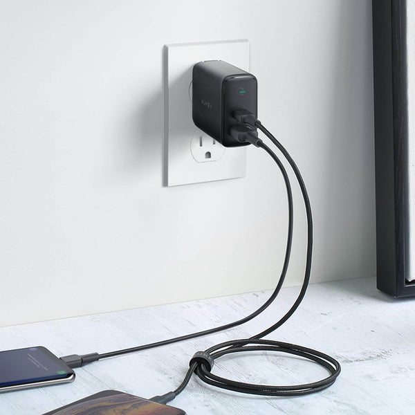 Củ Sạc Aukey PA-D1 2 cổng USB 12W Type-C Power Delivery 30W