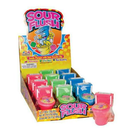 Kẹo mút bồn cầu Sour Flush màu tím 39gr