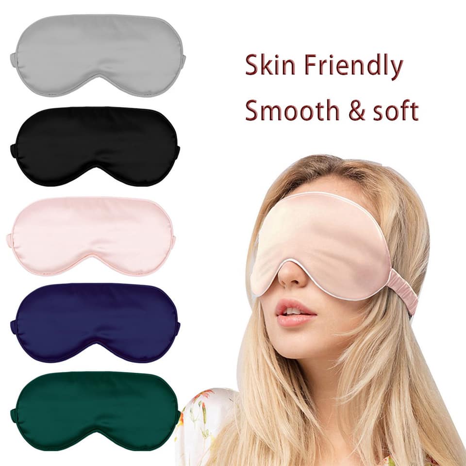 Silk Sleep Mask Smooth Soft Eye Mask Eye Cover Adjustable Strap