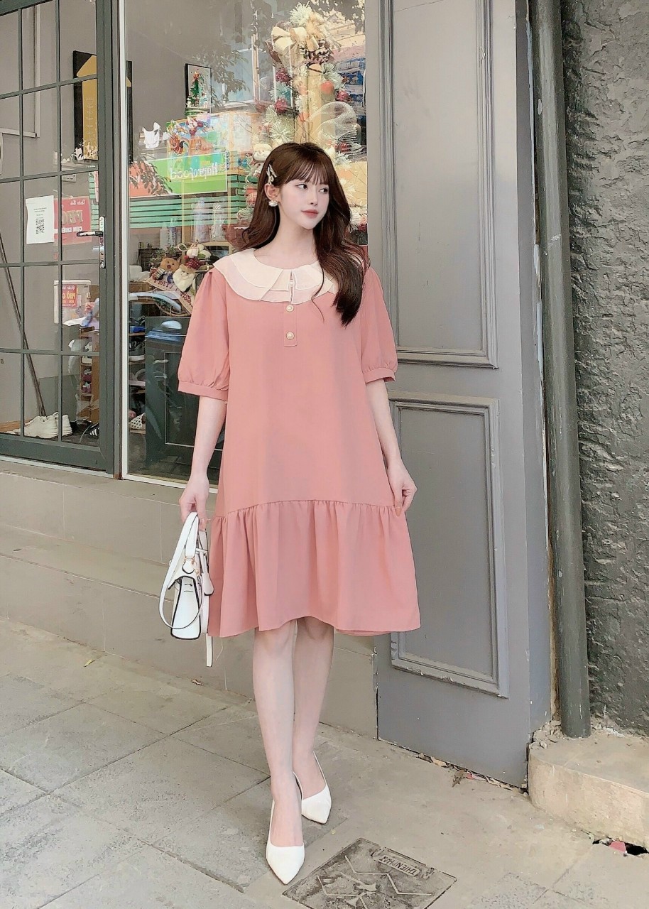 Đầm oversize,váy suông dáng rộng, bầu bì bon chen thoải mái (dưới 70kg)