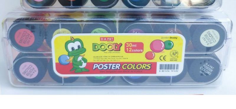 Hộp 12 màu nước Dooly Poster D.A 30ml