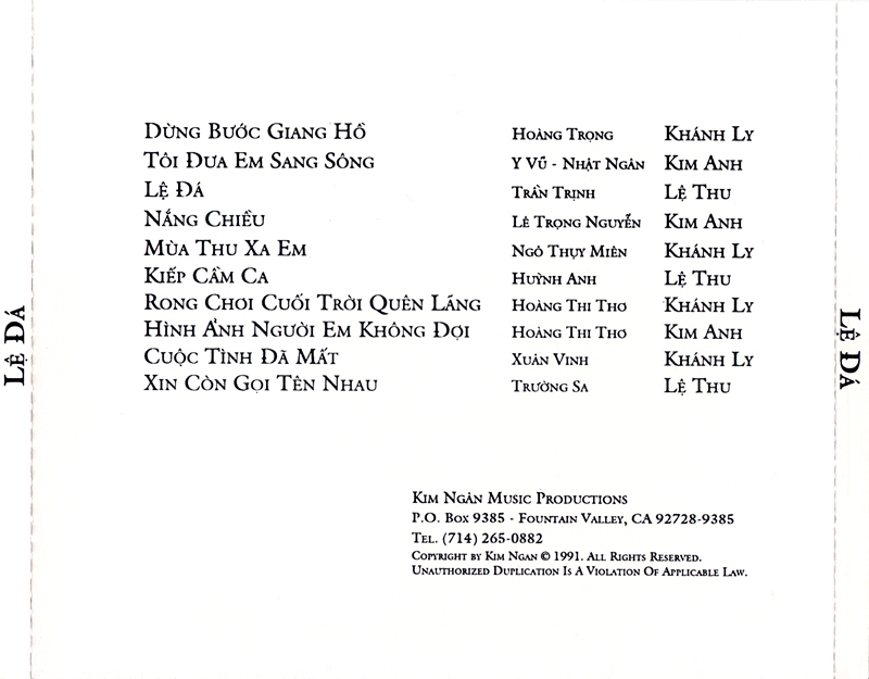 Thúy Anh CD015 - Lệ Đá - Khánh Ly