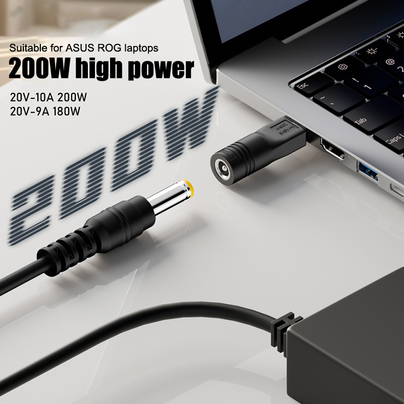 200W%20Laptop%20Power%20Adapter%20DC%20Female%20To%20Asus%20Square%20Mouth%20Adapter%20Jack%20Converter%20For%20ROG%2016%2014%20Air%20Notebook%20Fast%20Charging%20YAFENG%20-%20Image%202