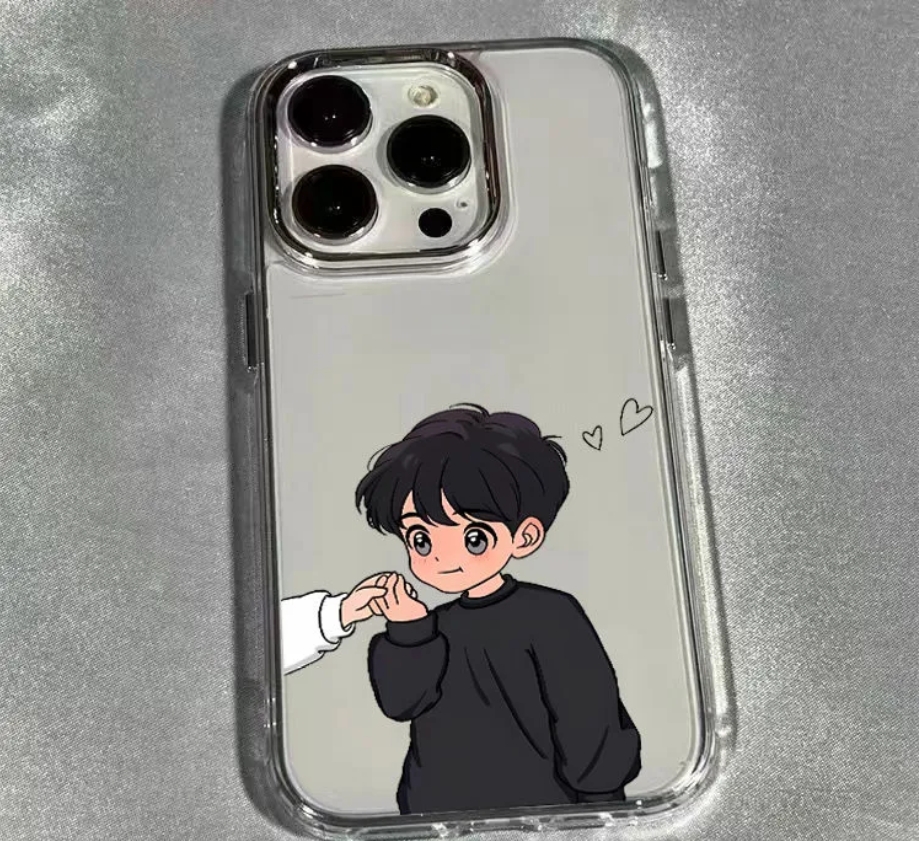 for Iphone 16 15 Plus Phone Couple Anime Boy Girl 14 13 12 11 Pro Max 17 Air Cute TPU Soft Clear Case Casing Cover_voghion.com