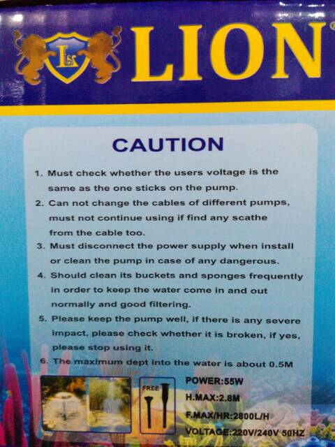 POMPA KOLAM HIDROPONIK AIR MANCUR LION P2 Submersible pump
