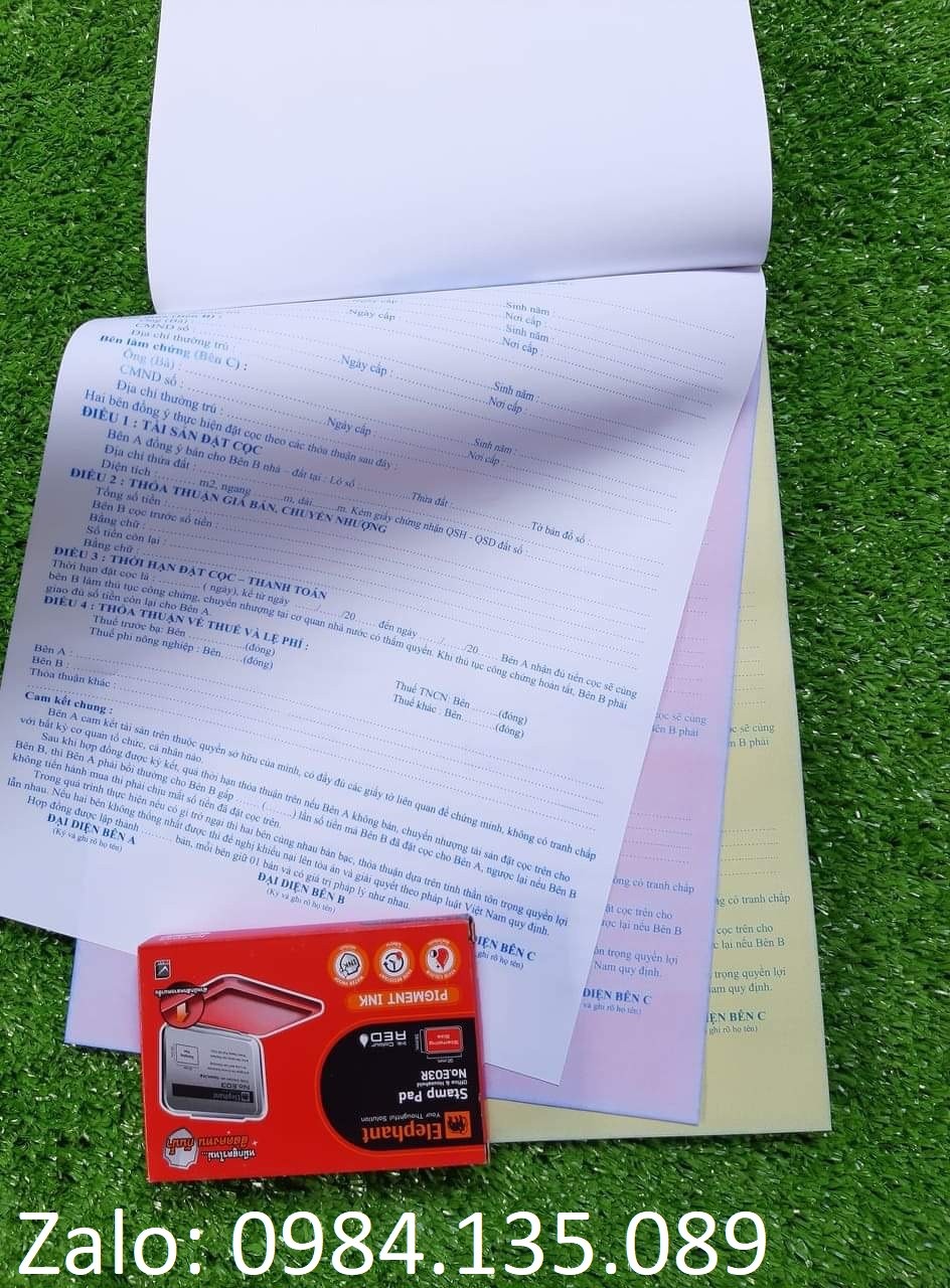 Sổ hợp đồng đặt cọc nhà đất 2 liên