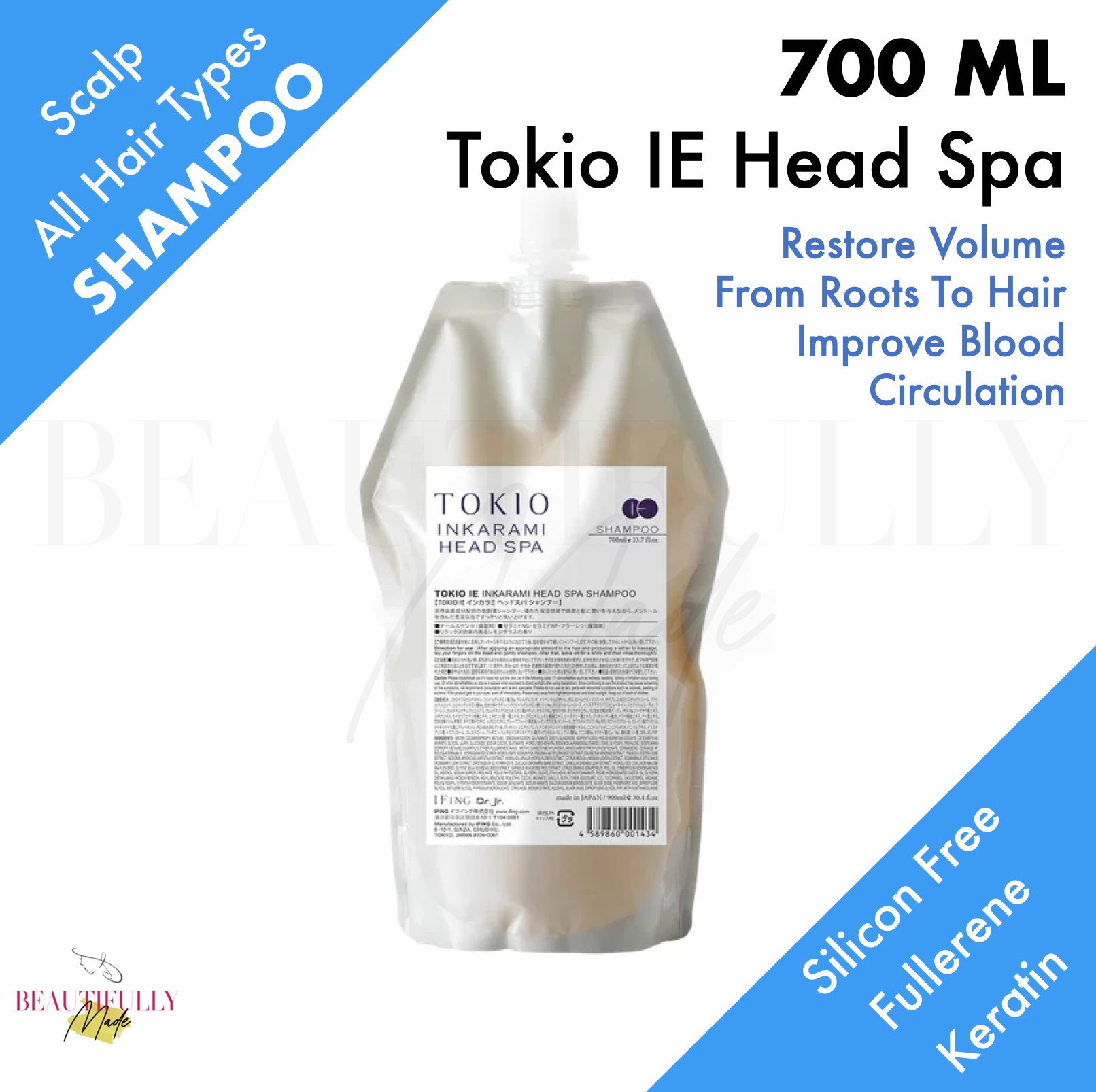[New] Tokio IE Inkarami Head Spa Shampoo 700ml Refill - For Dryness of ...