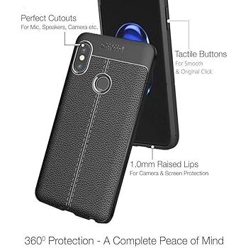 Ốp lưng Xiaomi Redmi note 5 Pro vân da đen auto forcus siêu bền chống trơn trượt