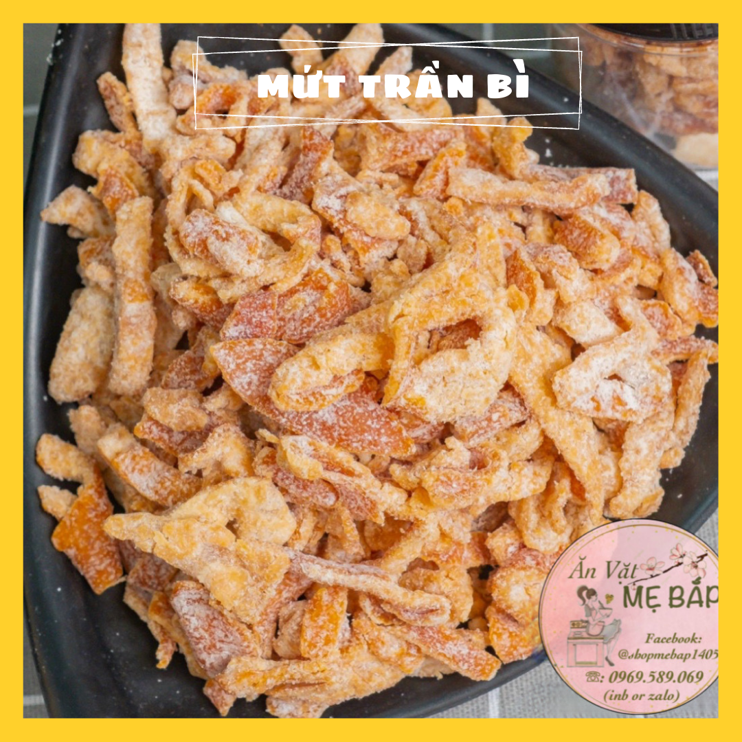 (Quýt) Trần Bì Sấy Cam Thảo 250g - Mứt vỏ quýt sấy giòn thơm mùi cam thảo - Shop Mẹ Bắp [Đặc Sản Đà Lạt]