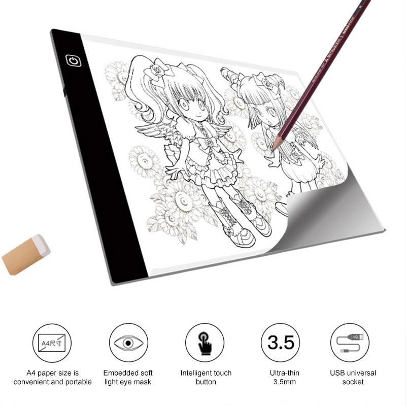 A4 LED Drawing Tablet Digital Graphics Pad USB LED Light Box Copy Board  Electronic Art Graphic Painting Writing Table