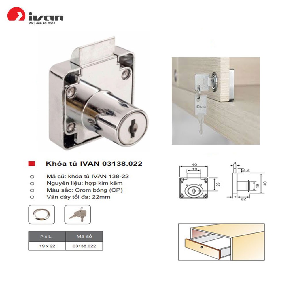 Khóa vuông IVAN 03338.022