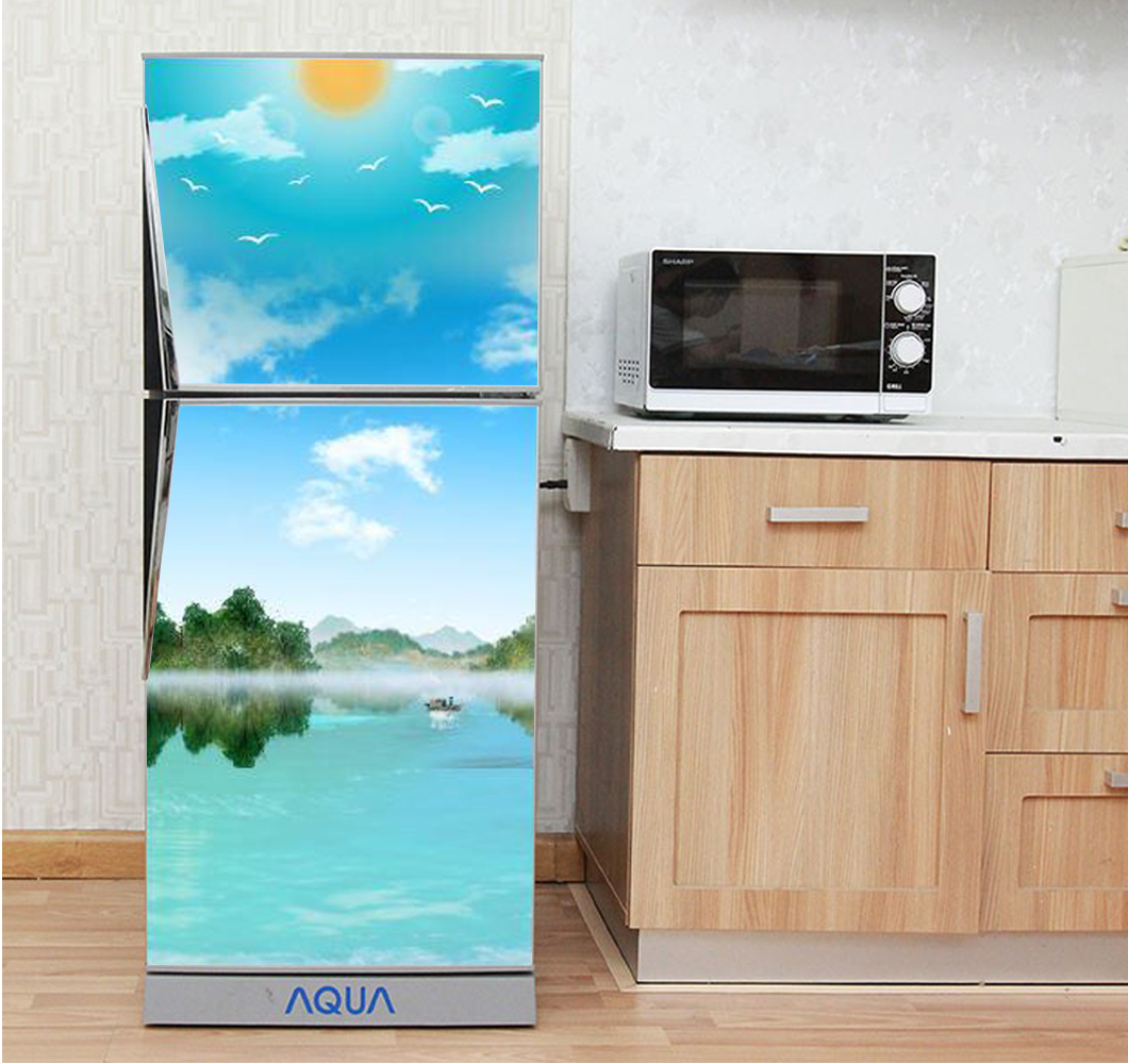 Decal trang trí tủ lạnh hình phong cảnh mẫu 4