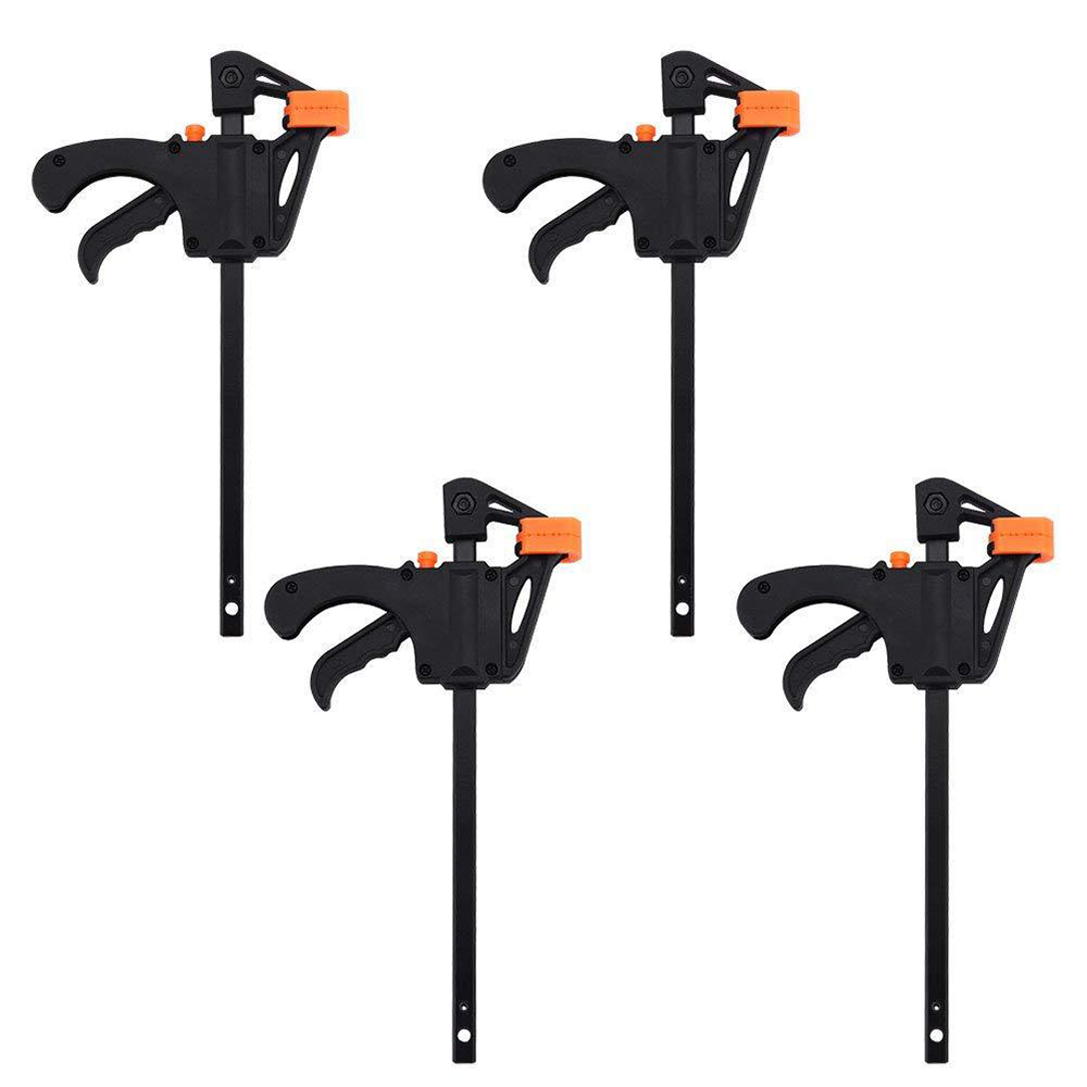 DIPPRUN 4 Inch Woodworking Work Bar F Clamp Clip Set High Strength F Fixed Clamp Woodworking Tool Hard Quick Ratchet Release DIY Carpentry Hand Tool