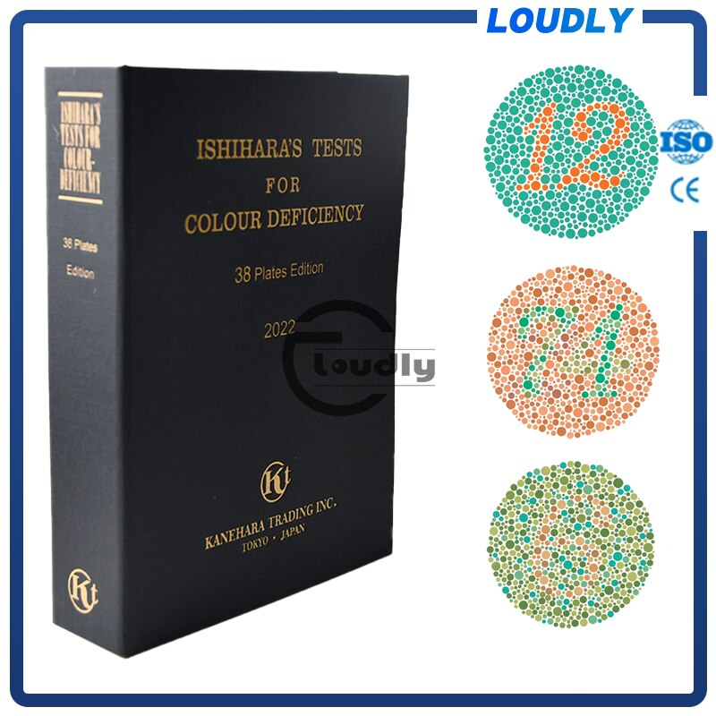 2022 Ophthalmic Optical Optometry Ishihara Book 38 Plates Color Blindness Color Deficiency Test Book Ishi-38-2