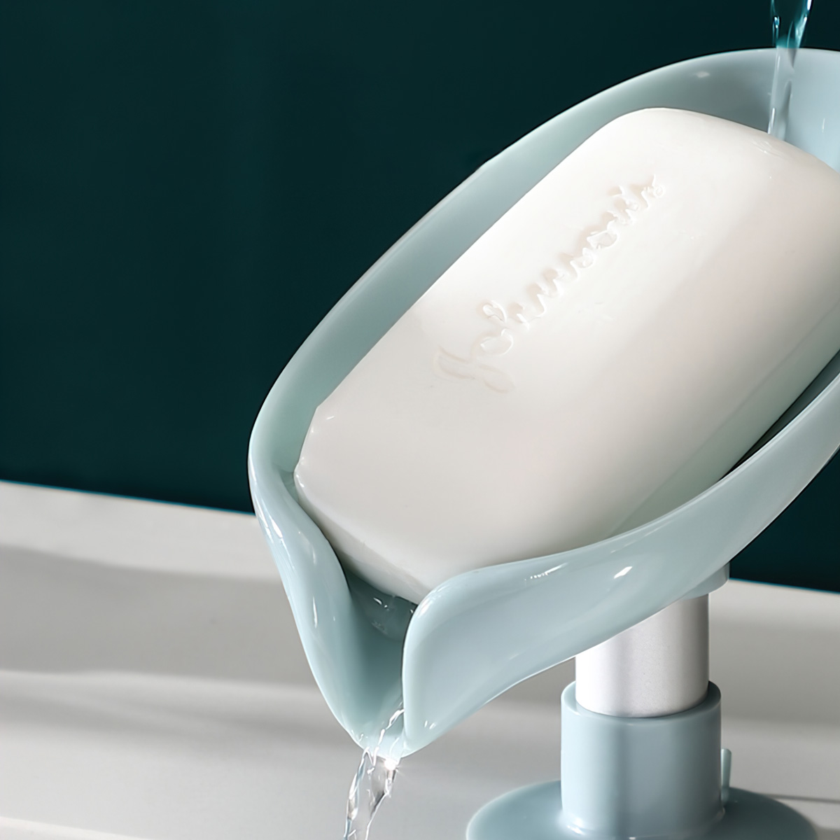 Sen-hause leaf shape soap dish organizer with draining ball bathroom plastic soap dish rack