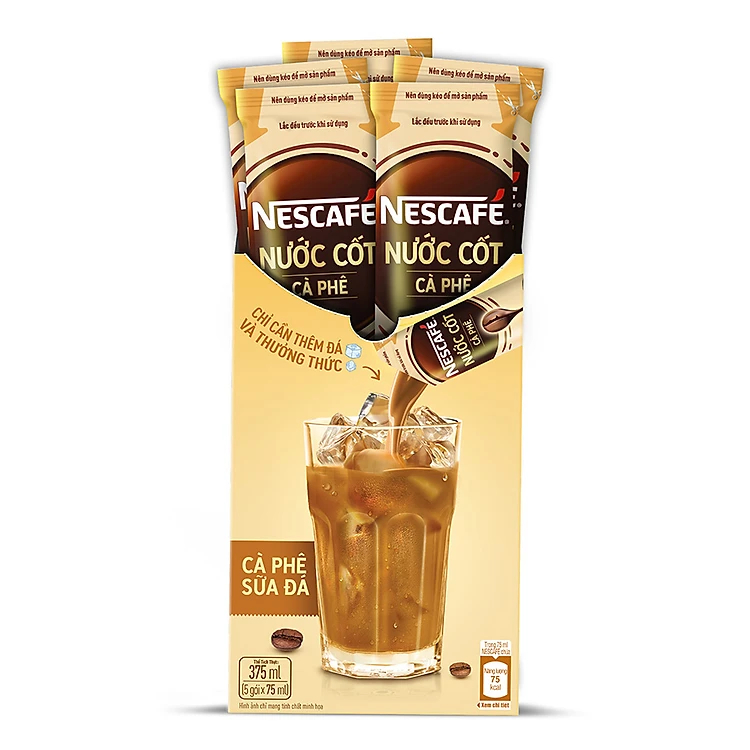 Combo 2 Hộp Nước Cốt Cà Phê Nescafé - Café Sữa Đá - 5 Gói x 2 Hộp