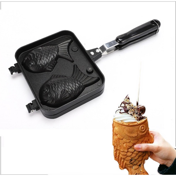 Khuôn làm bánh cá nhật chống dính taiyaki loại 1 - 2 bánh hàng vnclc